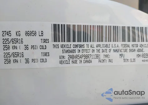 2008 Chrysler Town & Country Touring из США, поврежденный, VIN 2A8HR54P98R711381